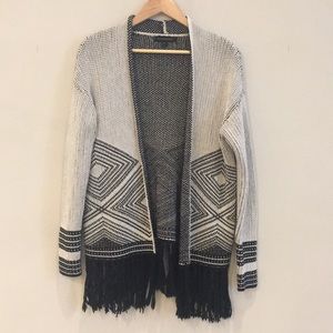Banana Republic Jacquard Fringe Cardigan